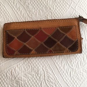 Lucky Brand Wallet-Patchwork Suede and Leather
